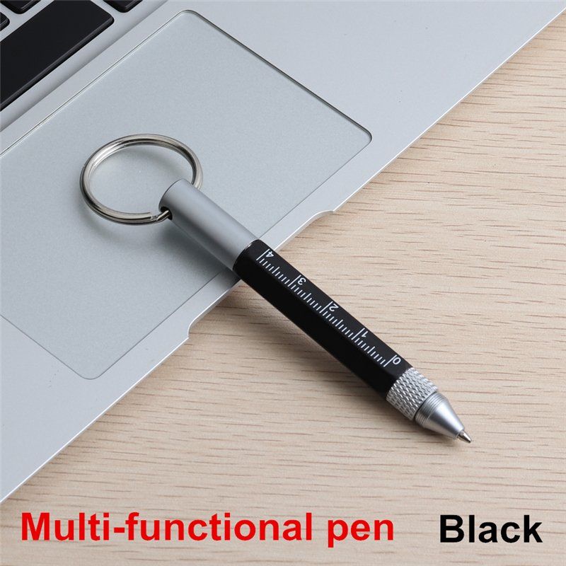 EACAJESS Mini Multi-functional Pen Ruler Screwdriver Touch For Iphone Ipad Metal Stylus Tool Pen With Key Ring