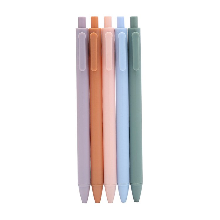 Multicolored Macaron Color Plastic Cheap Ballpoint Pens With Retractable Custom Printed Logo Gel Pen For Stationery Office