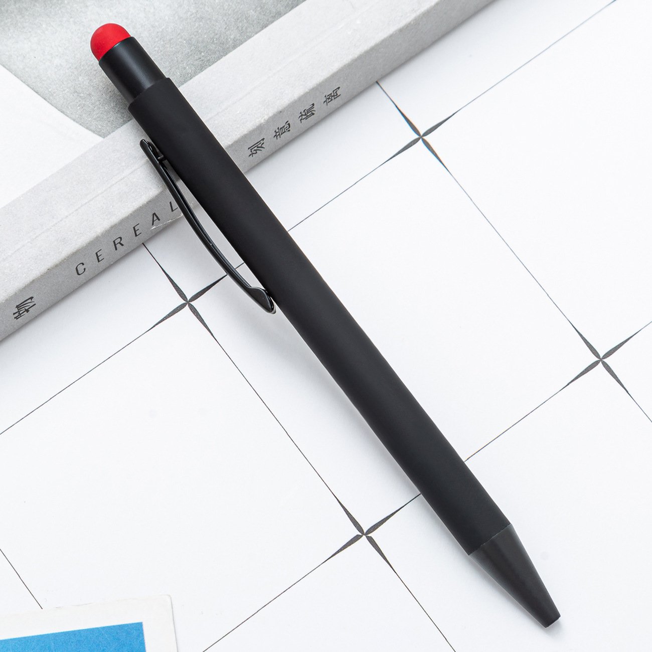 Hot Selling 2-in-1 Multifunction Soft Touch Screen Pen Custom Logo New Novelty Metal Ballpoint Ball Stylus Promotional Novelty