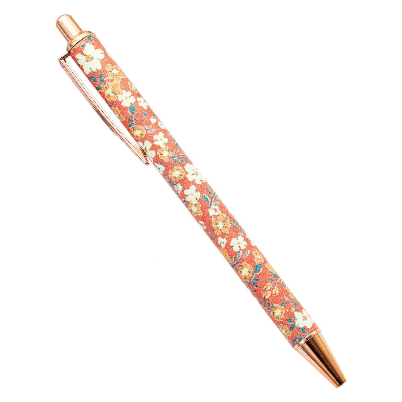 2023 High Quality Pretty Cute Pens Bling Glitter Ballpoint Pen Metal Barrel Retractable Writing Journaling Pen for Women Girl