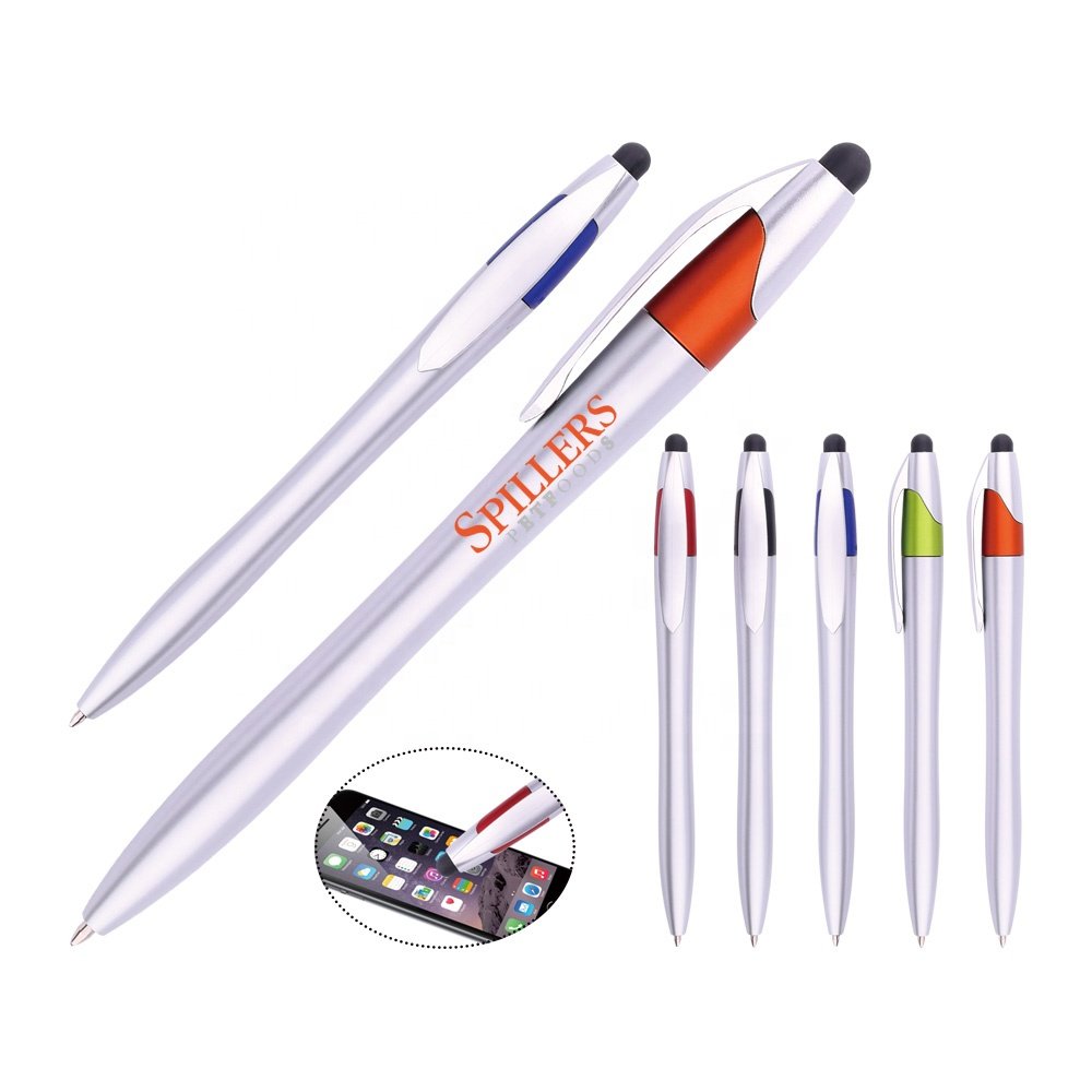 Simple stationery Plastic Metallic color Stylus Javelin shape ball pen for promotion gift personalized ballpoint pen