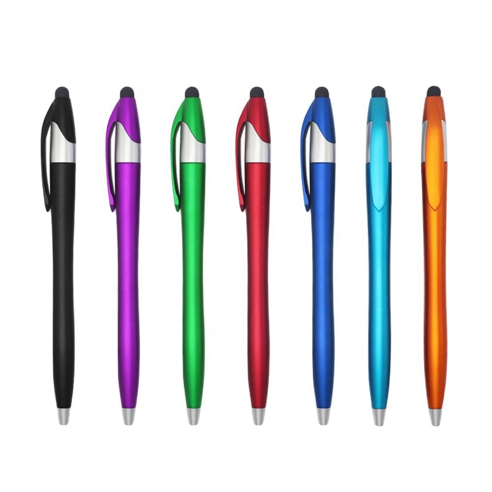 Simple stationery Plastic Metallic color Stylus Javelin shape ball pen for promotion gift personalized ballpoint pen