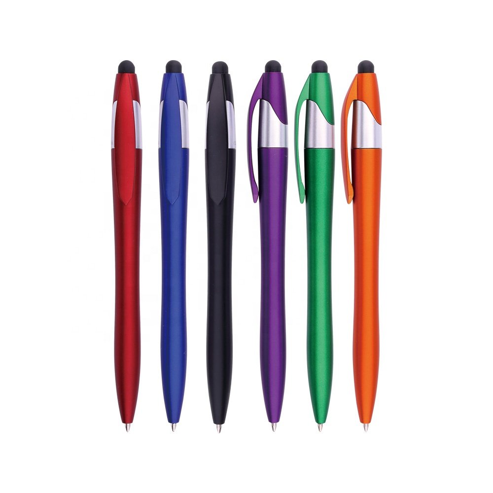 Simple stationery Plastic Metallic color Stylus Javelin shape ball pen for promotion gift personalized ballpoint pen