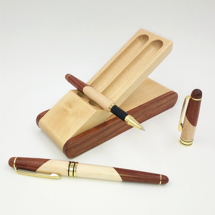Luxury Walnut Ballpoint Pen Writing Set Elegant Fancy Nice Gift Pen Set for Signature Executive Business Office Supplies