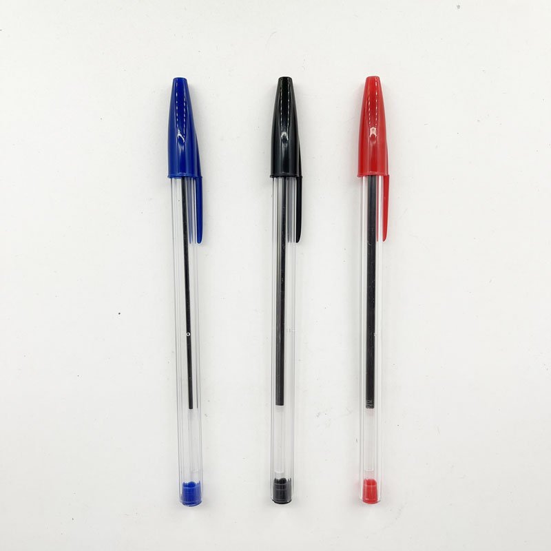 Wholesale 1.0mm Ballpoint Pen Red Blue Black Oil Ink Office Stationery Pen Plastic Simple Ball Pen