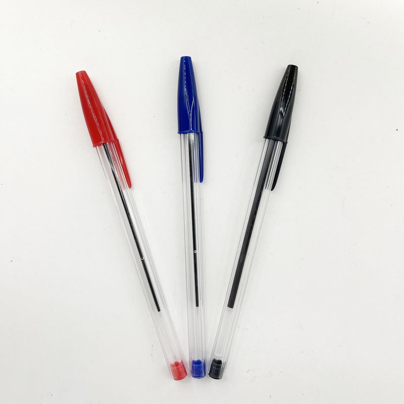 Wholesale 1.0mm Ballpoint Pen Red Blue Black Oil Ink Office Stationery Pen Plastic Simple Ball Pen