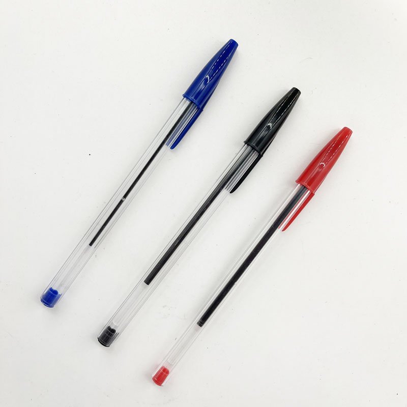 Wholesale 1.0mm Ballpoint Pen Red Blue Black Oil Ink Office Stationery Pen Plastic Simple Ball Pen