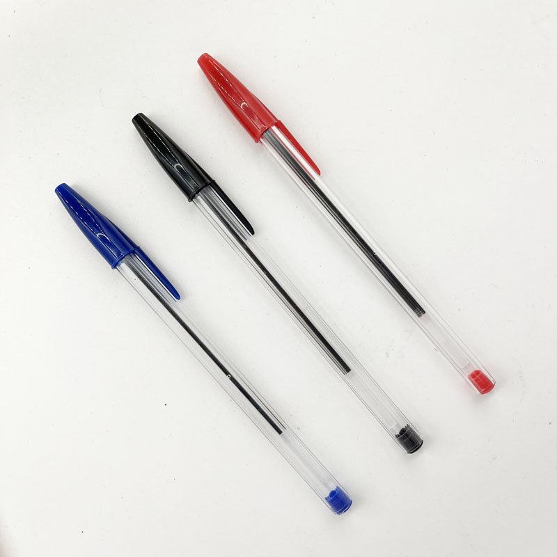 Wholesale 1.0mm Ballpoint Pen Red Blue Black Oil Ink Office Stationery Pen Plastic Simple Ball Pen