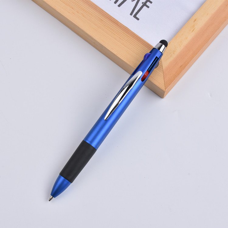 Hot-selling 4-color touch screen ballpoint pen with soft sheath multi-color custom pen