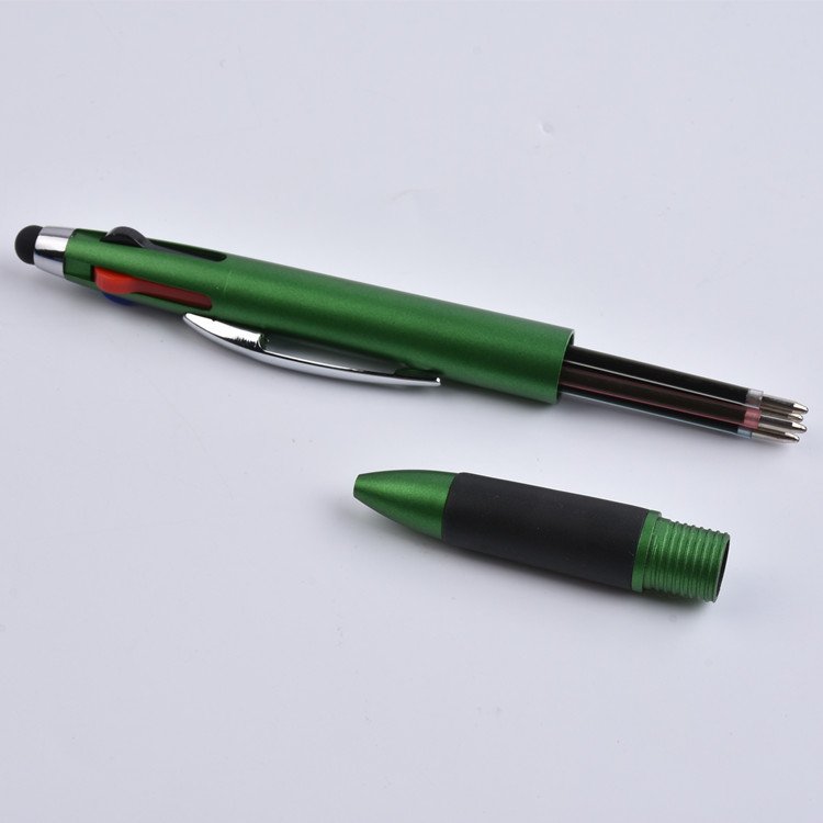 Hot-selling 4-color touch screen ballpoint pen with soft sheath multi-color custom pen