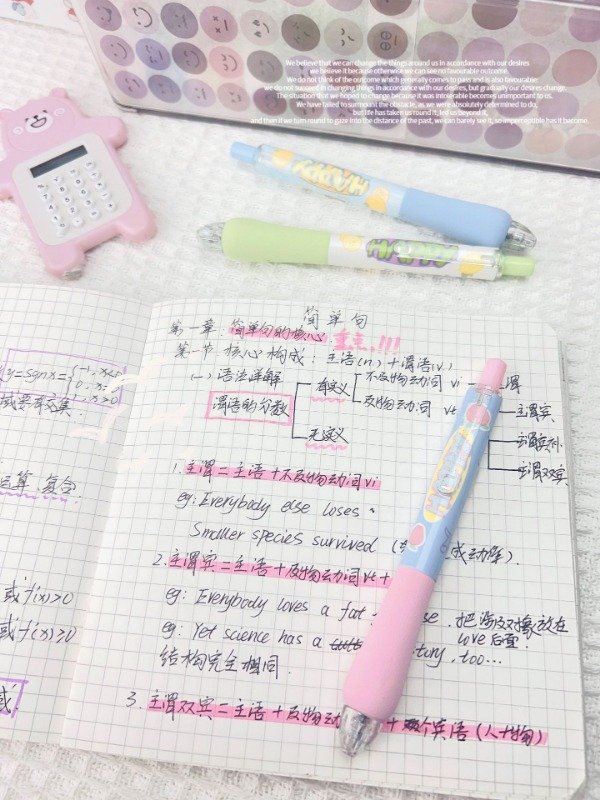School delicate neutral pen cute cartoon push brush problem pen wholesale 0.5mm cloud grip black student pen school stationery