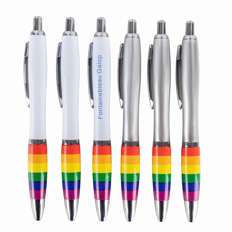 Custom promotional branded plastic RAINBOW grip pen AMERICAN FLAG ballpoint pen full color logo USA Theme custom logo pen