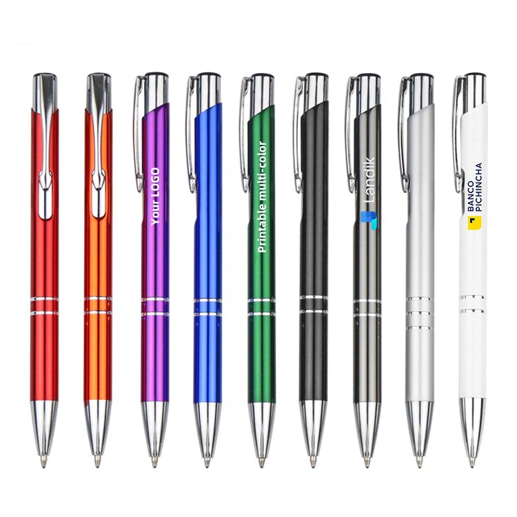 New promotion cheap metal pens with personalized custom laser engraved print branded logo manufacturer gift ballpoint