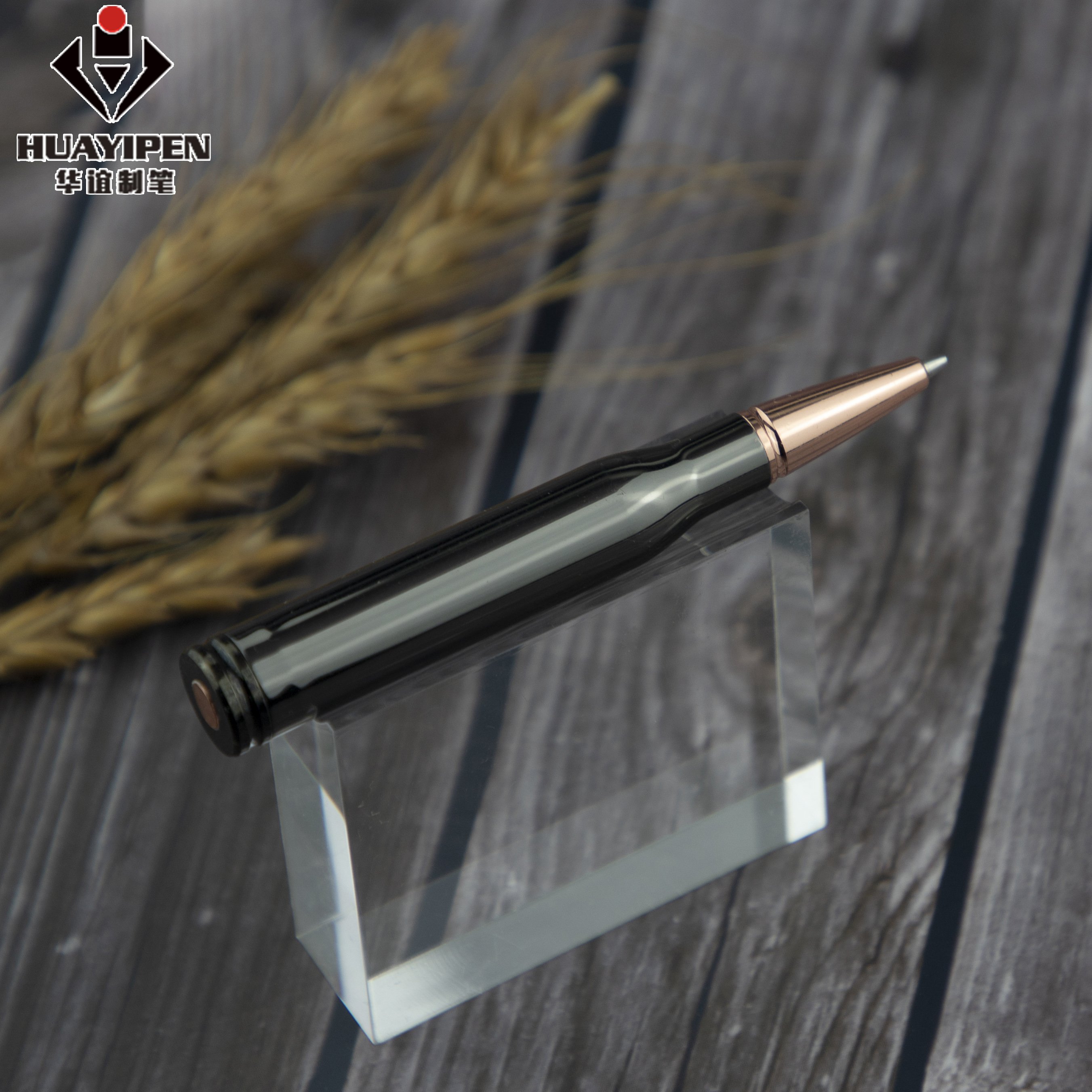 Gold Short bullet shape pen for Office supply metal ballpoint pen custom logo