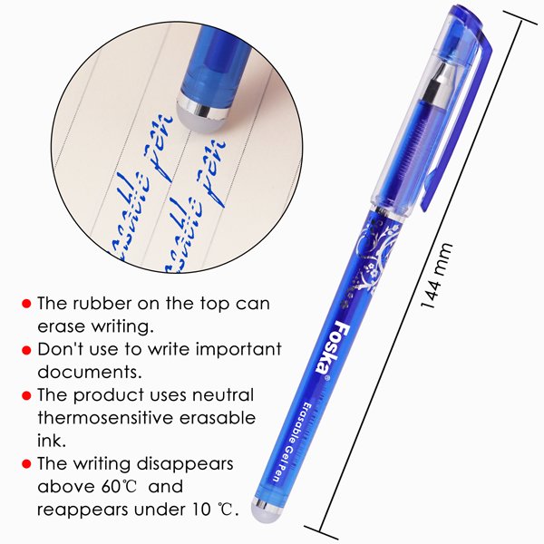 Good Quality Black and Blue Color Erasable Pen