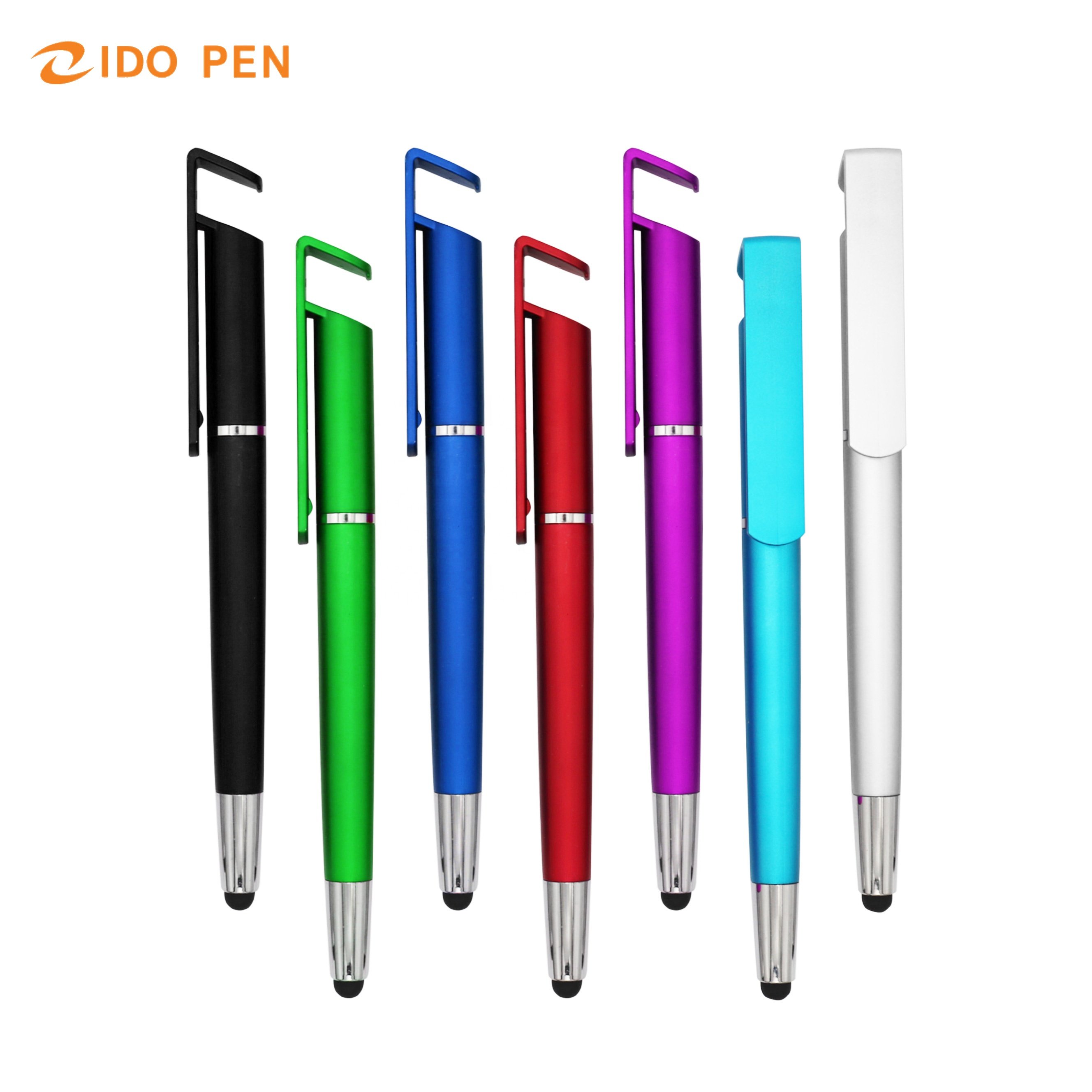 3 in 1 multiuse ballpoint pen with Custom logo printed promotion stationery stylus ball pen with phone stand
