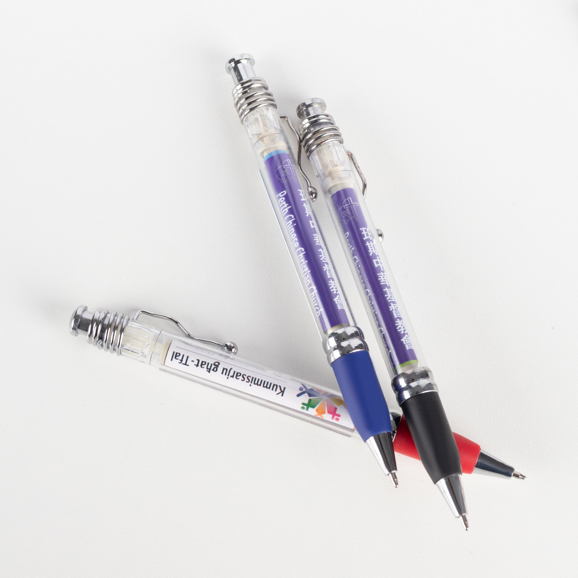 MEGA Wholesale Plastic Transparent Tube Advertising Banner pen Printed Promotional Message Pen Retract Paper Flag Pen