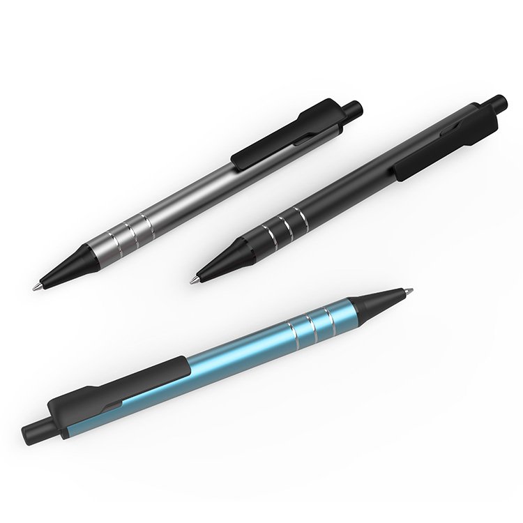 Hot Sell Cheap Colorful Pressing Click Advertising Metal Ballpoint Pen With Custom Logo