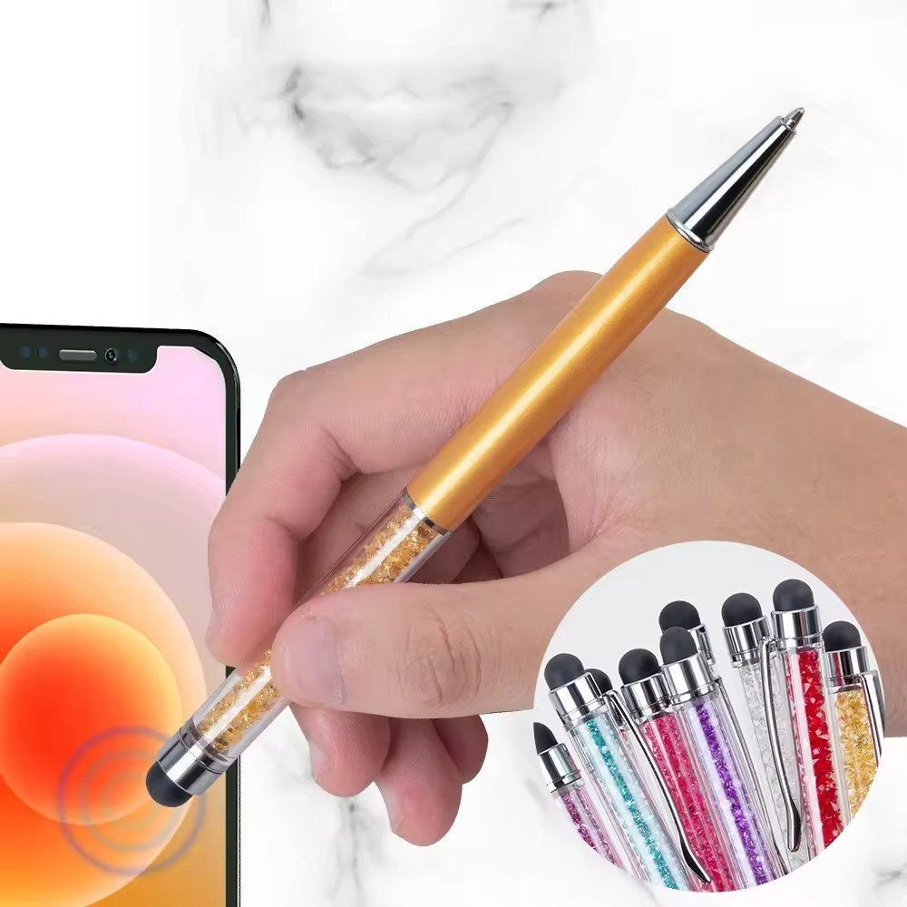 Wholesale High Quality Gemstone Crystal Ballpoint Pen Cute star Diamond Pen Soft touch Screen Stylus Pen Promotional Gift