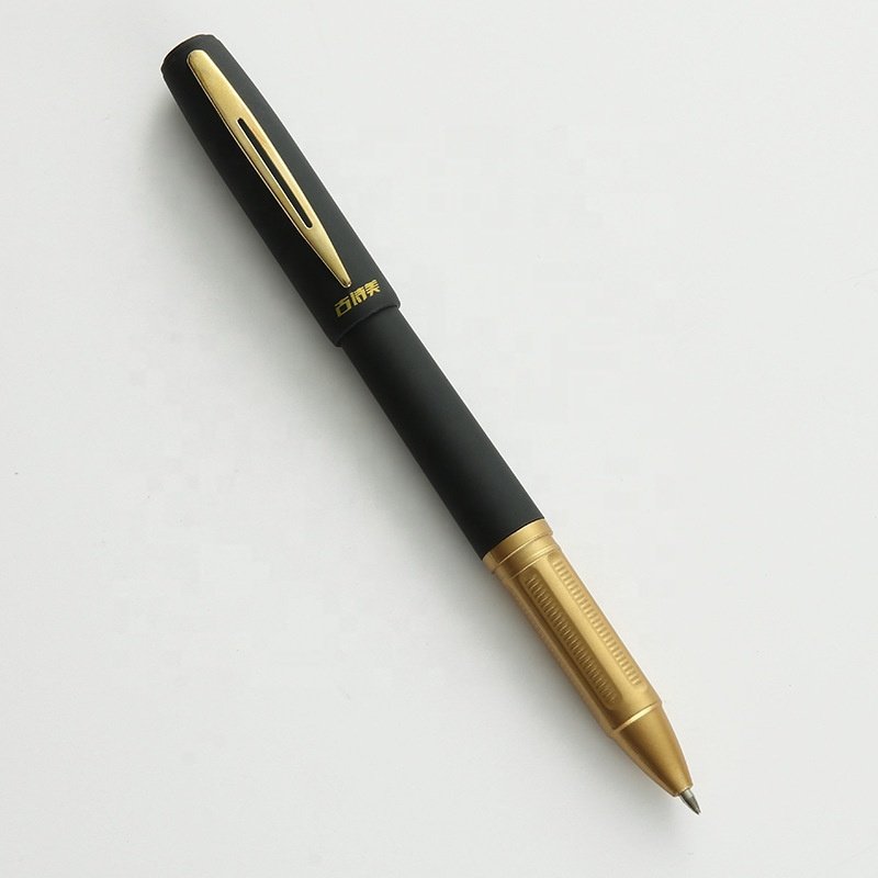 Neutral Pen Custom Stamping Advertising Pen Custom LOGO Gift Black Water Business Metal ballpoint Pen