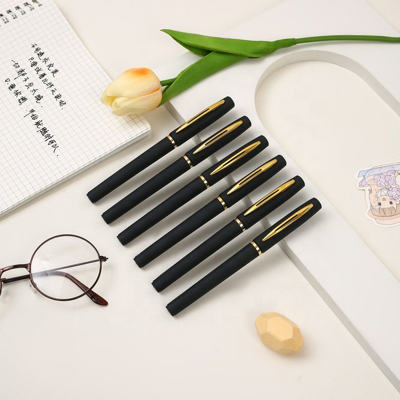 Neutral Pen Custom Stamping Advertising Pen Custom LOGO Gift Black Water Business Metal ballpoint Pen
