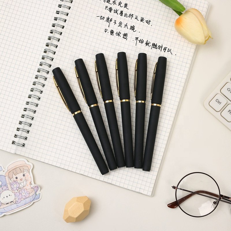 Neutral Pen Custom Stamping Advertising Pen Custom LOGO Gift Black Water Business Metal ballpoint Pen