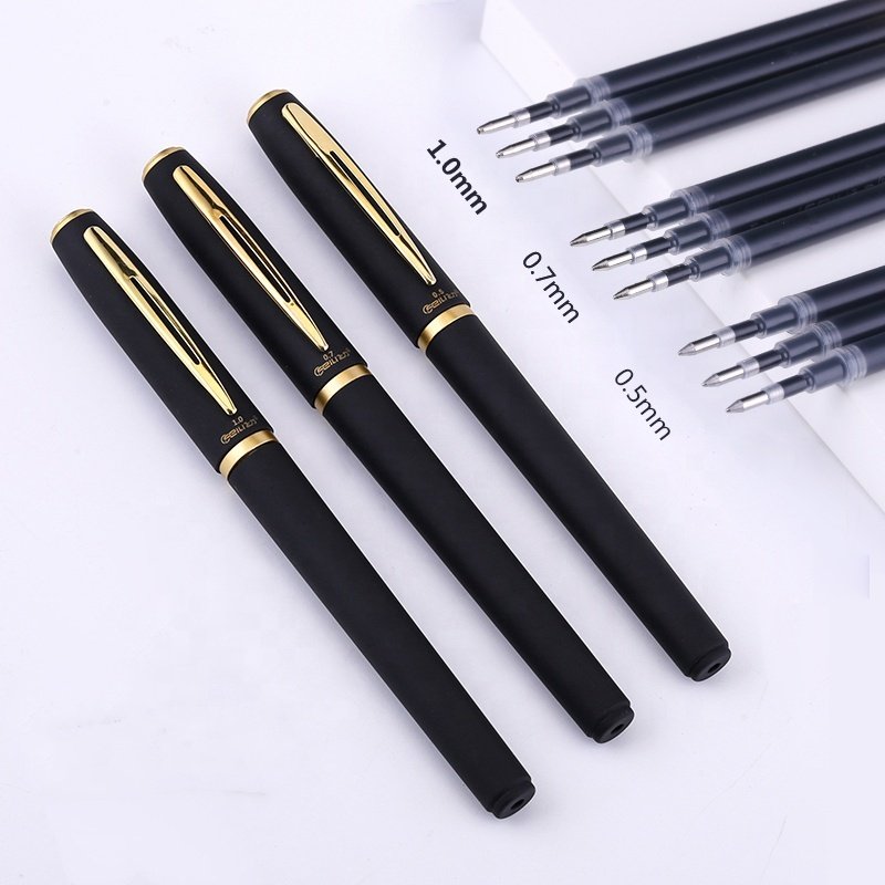 Neutral Pen Custom Stamping Advertising Pen Custom LOGO Gift Black Water Business Metal ballpoint Pen