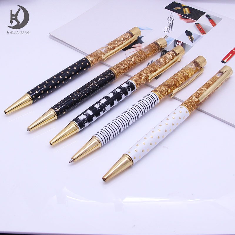 JD Business Luxury gift sand Glitter metal ballpoint pen custom pen design Floating Glitter Dynamic pen