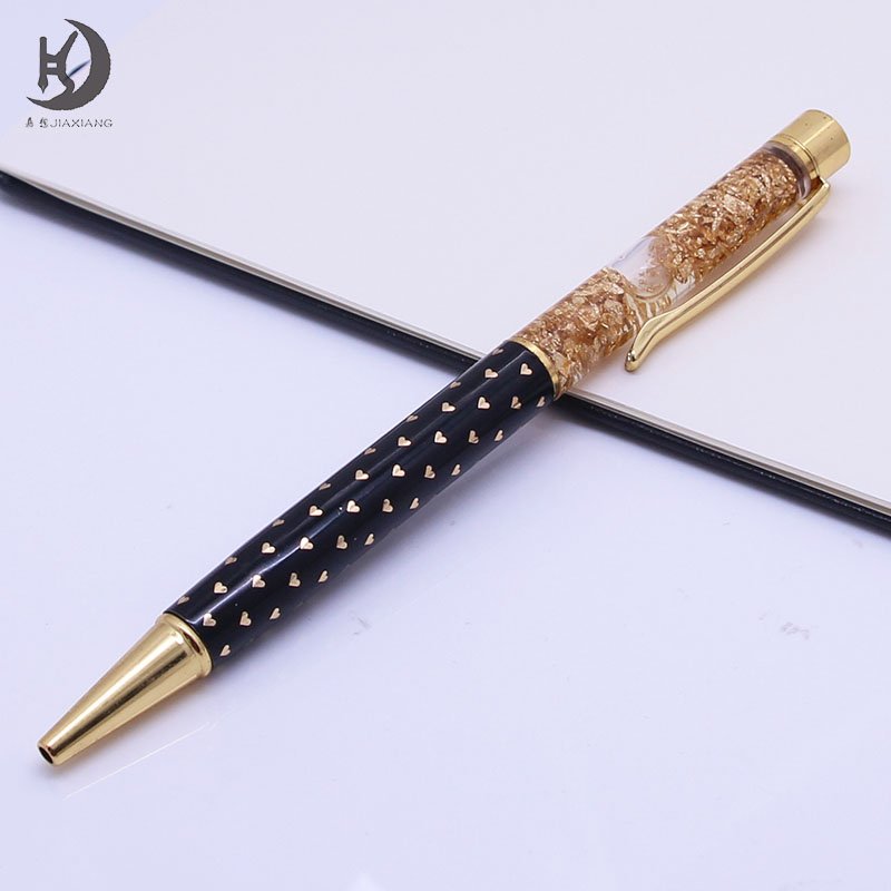JD Business Luxury gift sand Glitter metal ballpoint pen custom pen design Floating Glitter Dynamic pen