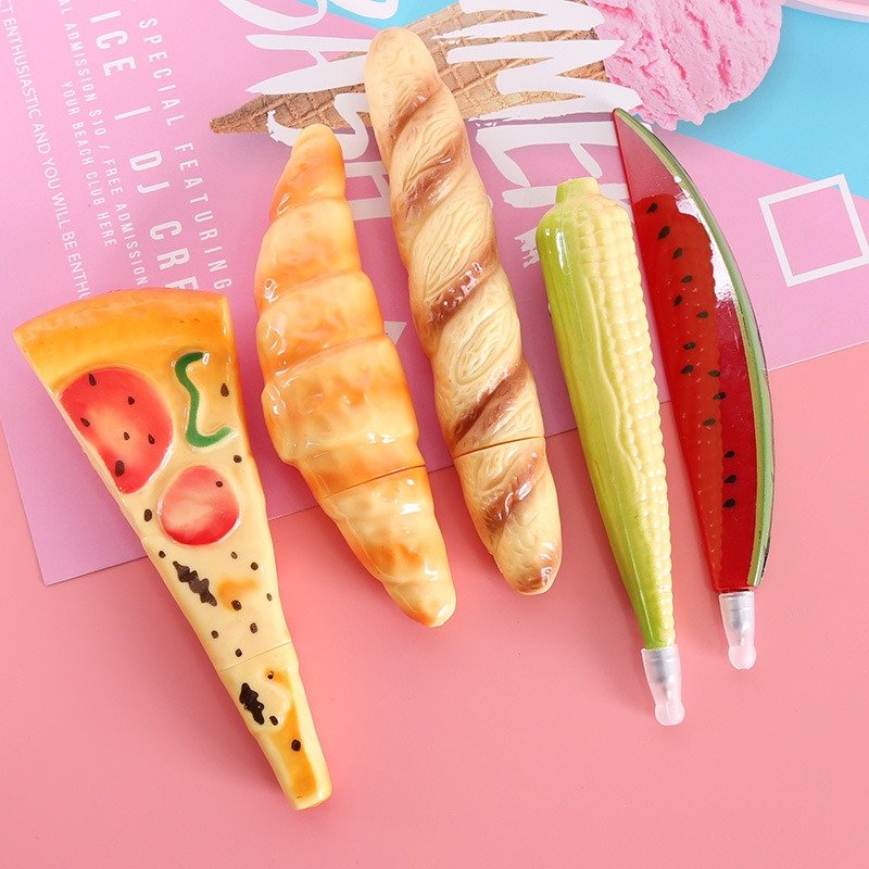School Stationery, Food, Bread, Ballpoint Pen, Creative Office and Learning Supplies, Fruit and Vegetable Pen, Student Prize
