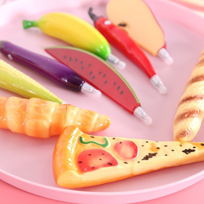 School Stationery, Food, Bread, Ballpoint Pen, Creative Office and Learning Supplies, Fruit and Vegetable Pen, Student Prize