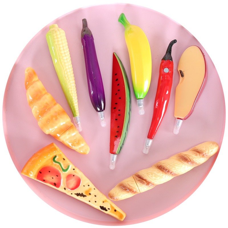School Stationery, Food, Bread, Ballpoint Pen, Creative Office and Learning Supplies, Fruit and Vegetable Pen, Student Prize