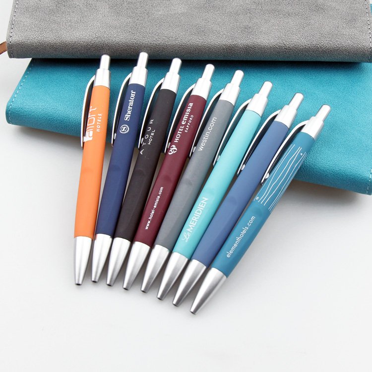 Hot Selling Custom Logo Printed Name Ballpoint Pen Popular Plastic Gel Press School Office Use 1.0mm Writing Width Wholesale