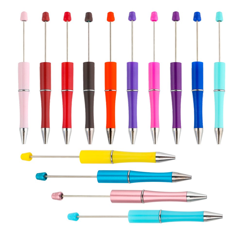 Popular Design DIY Plastic Ballpoint Pen Gift for Kids Personalized Ball Pens Signature Plastic Beaded Pens