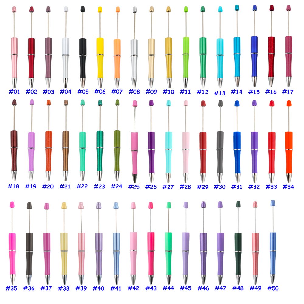 Popular Design DIY Plastic Ballpoint Pen Gift for Kids Personalized Ball Pens Signature Plastic Beaded Pens