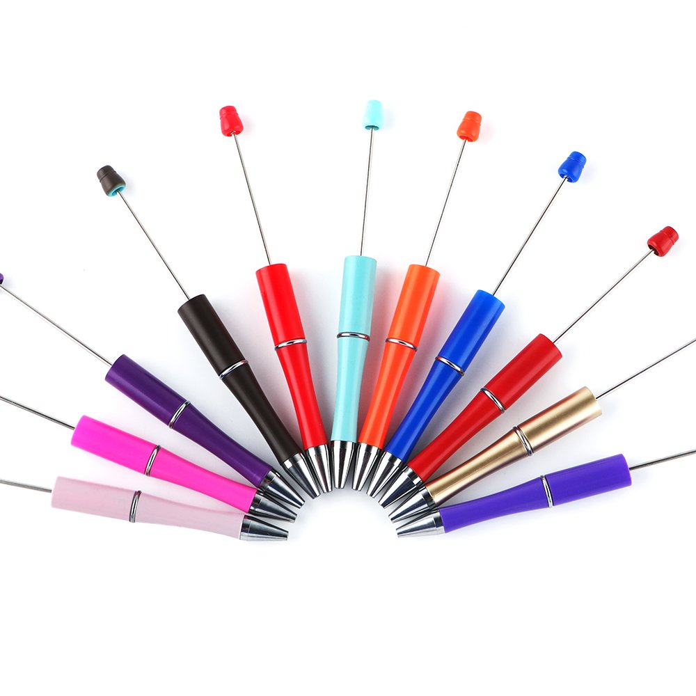 Popular Design DIY Plastic Ballpoint Pen Gift for Kids Personalized Ball Pens Signature Plastic Beaded Pens