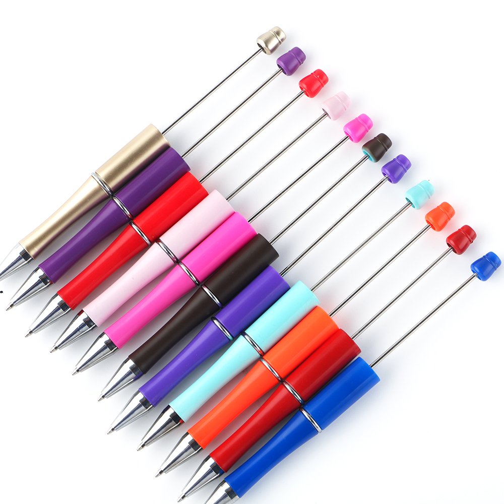 Popular Design DIY Plastic Ballpoint Pen Gift for Kids Personalized Ball Pens Signature Plastic Beaded Pens