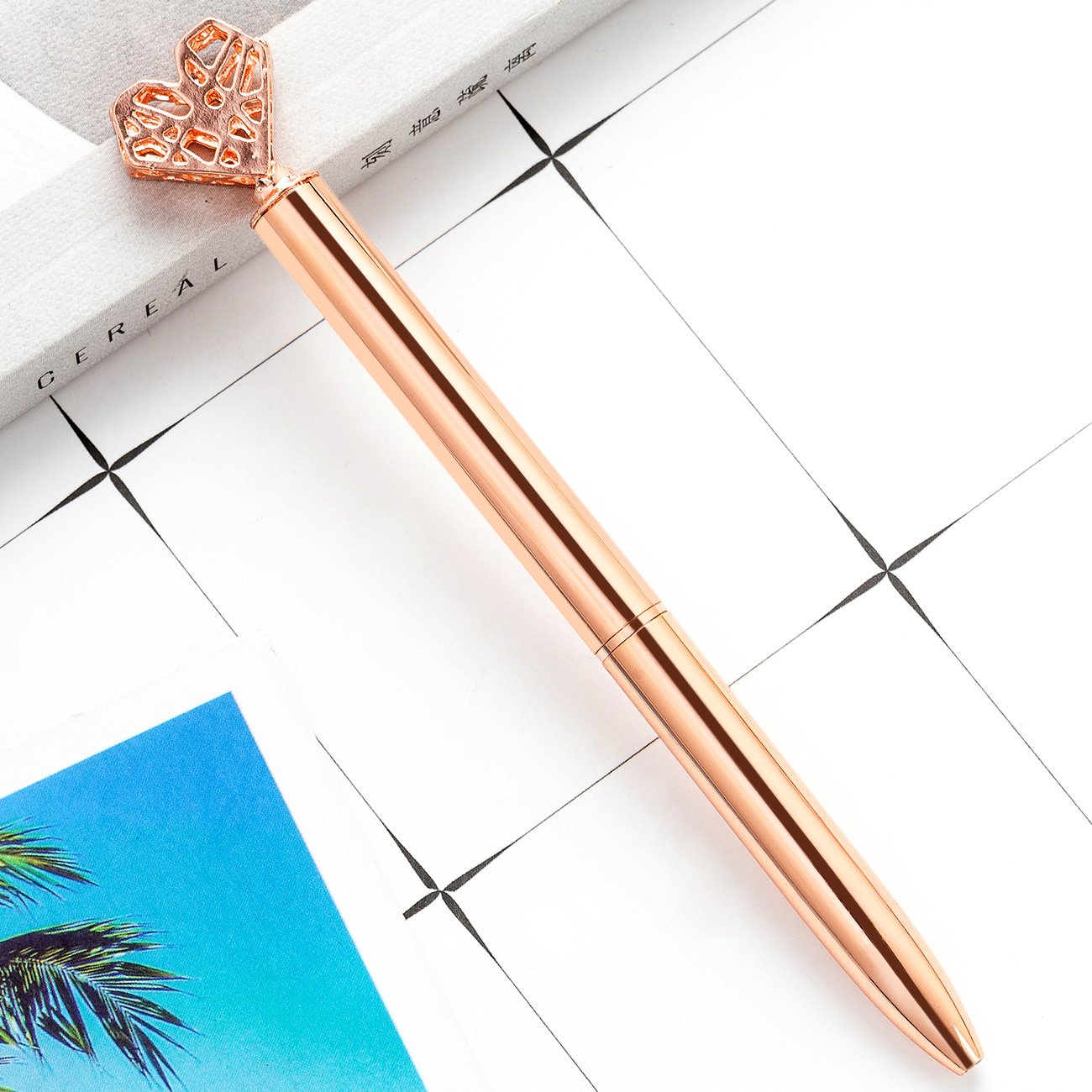 Wholesale New Cute Love Shape 1.0mm Large Diamond Crystal Customized Metal Ballpoint Pen