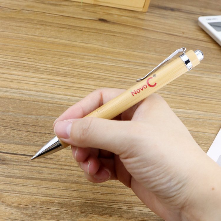 A ballpoint pen crafted from eco-friendly degradable and metal materials is an excellent promotional gift