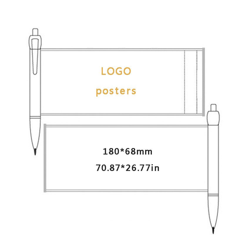 custom printing advertising Plastic ballpoint pen pull out Flag Banner pen promotional pens with logo
