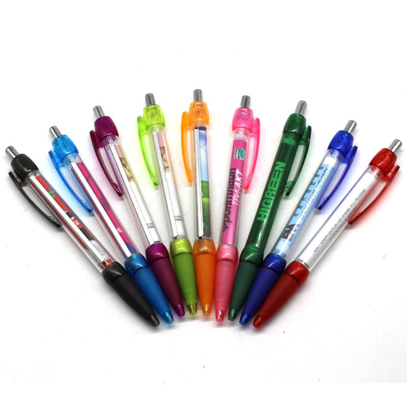 custom printing advertising Plastic ballpoint pen pull out Flag Banner pen promotional pens with logo