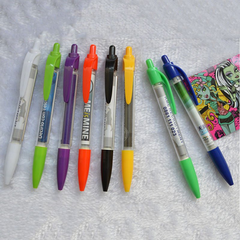 custom printing advertising Plastic ballpoint pen pull out Flag Banner pen promotional pens with logo