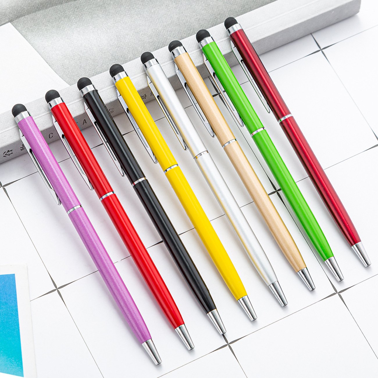 2022 custom promote ballpoint pen with logo promotion metal slim ballpoint pen stylus