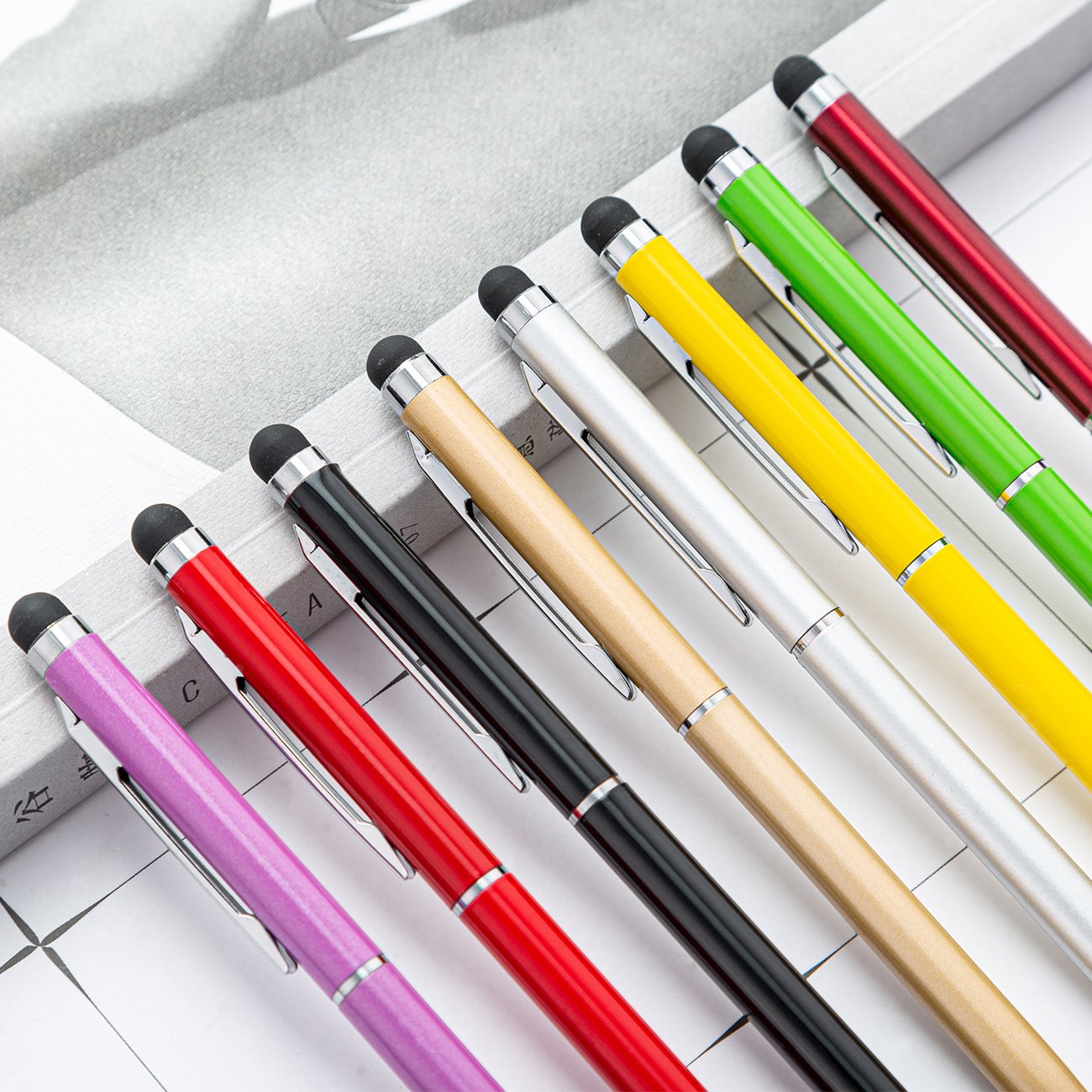 2022 custom promote ballpoint pen with logo promotion metal slim ballpoint pen stylus