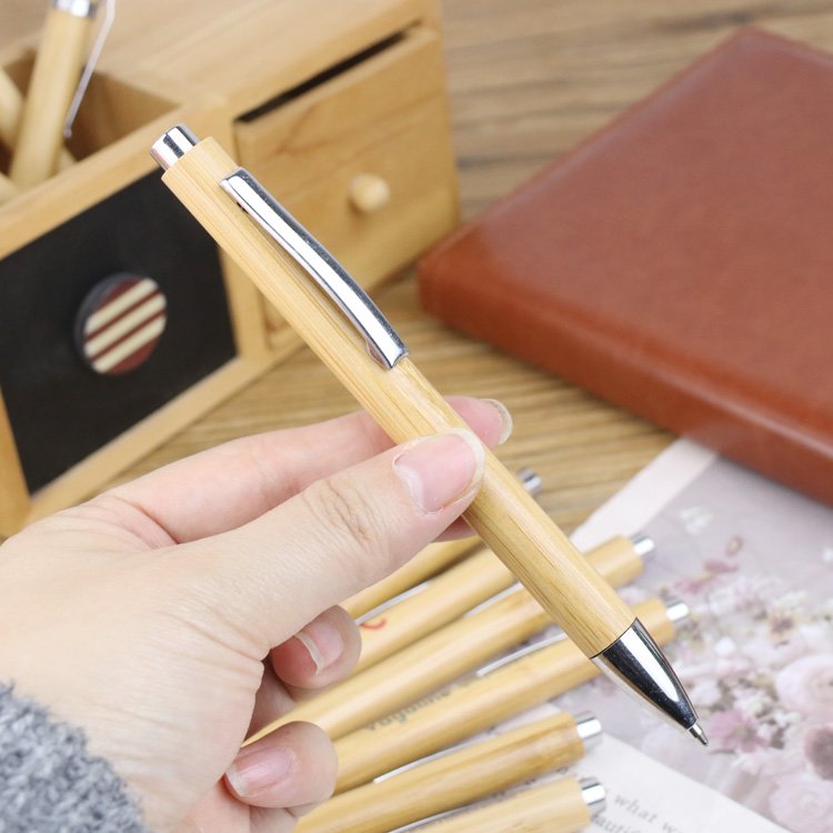 Natural Promotional Customized Bamboo Pen with stylus Engraved Eco Friendly Wood Gel Ballpoint Pens With Logo