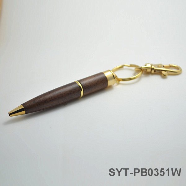 custom attractive wooden ballpoint pens with keychain