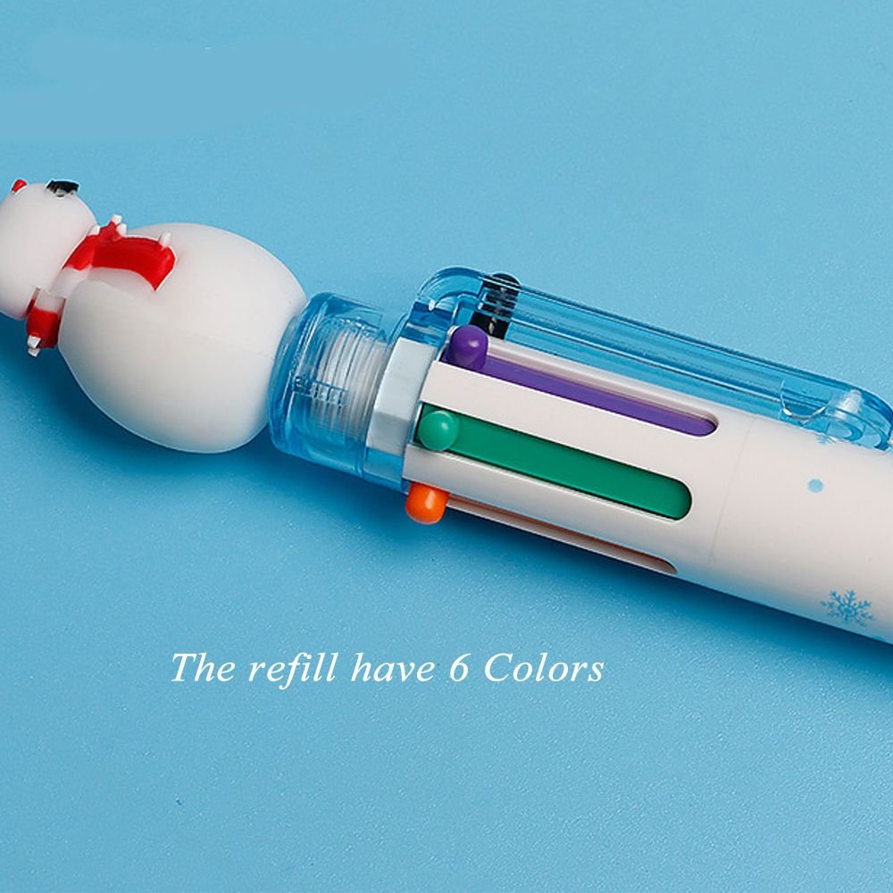 Cartoon Multi Color Pen Santa Claus Xmas Tree Deer Ballpoint Pen Elementary School Gift Stationery Merry Christmas Gifts Pen