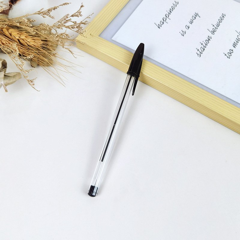 Transparent Barrel New Model The Sale Best Smooth Writing Ballpoint Pen Plastic Ballpoint Pen