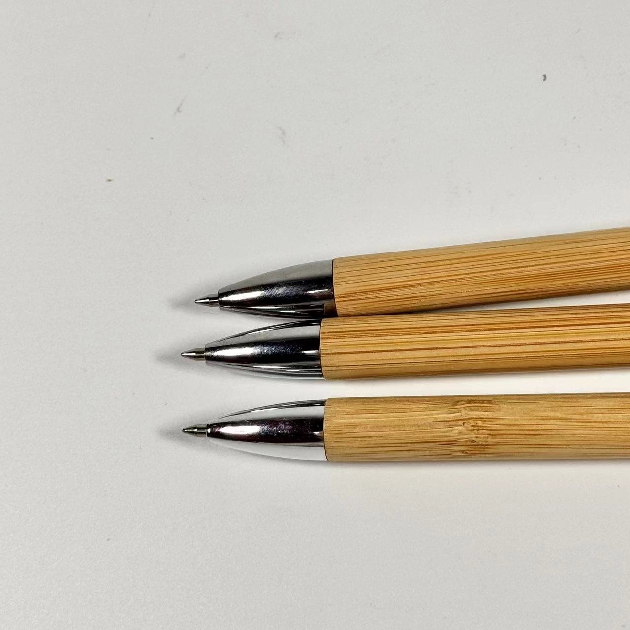 Wholesale Hot Sales Wood Ballpoint Plastic Holder Customized Logo Eco Friendly Promotion BallPoint Bamboo Pen