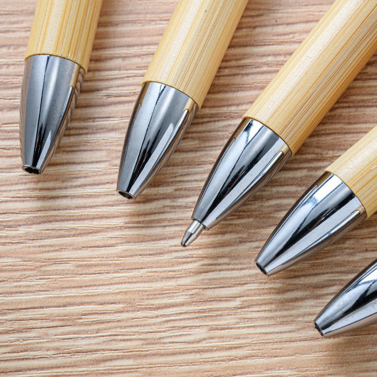 Custom Logo And With Hook Environmental Protection Stationery Executive Bamboo Ballpoint Pen Bamboo Pen
